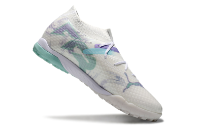 Men's Puma Future Ultimate TF Artificial Turf Low-Tops Football Shoes - Beige/Jade/Purple