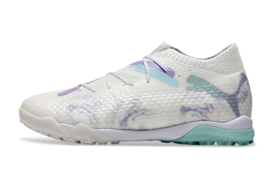 Men's Puma Future Ultimate TF Artificial Turf Low-Tops Football Shoes - Beige/Jade/Purple