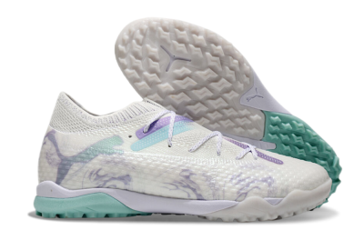 Men's Puma Future Ultimate TF Artificial Turf Low-Tops Football Shoes - Beige/Jade/Purple