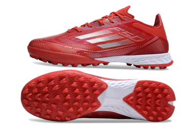 Men's Adidas F50 Pro TF Artificial Turf Low-Tops Football Shoes - Red/Silver/White
