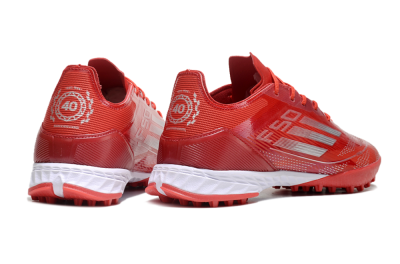 Men's Adidas F50 Pro TF Artificial Turf Low-Tops Football Shoes - Red/Silver/White