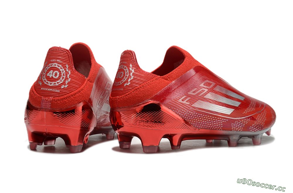 Men's Adidas F50 Elite Laceless FG Firm Ground Low-Tops Football Boots - Red/Silver 6