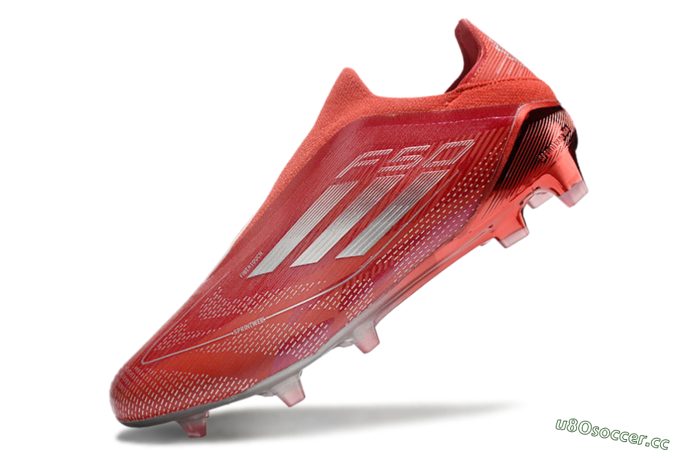 Men's Adidas F50 Elite Laceless FG Firm Ground Low-Tops Football Boots - Red/Silver 5