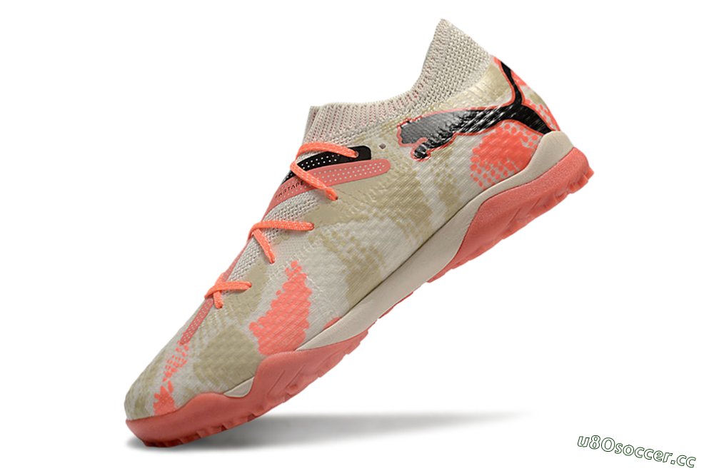Men's Puma Future Ultimate TF Artificial Turf Low-Tops Football Shoes - Beige/Red/Black 5