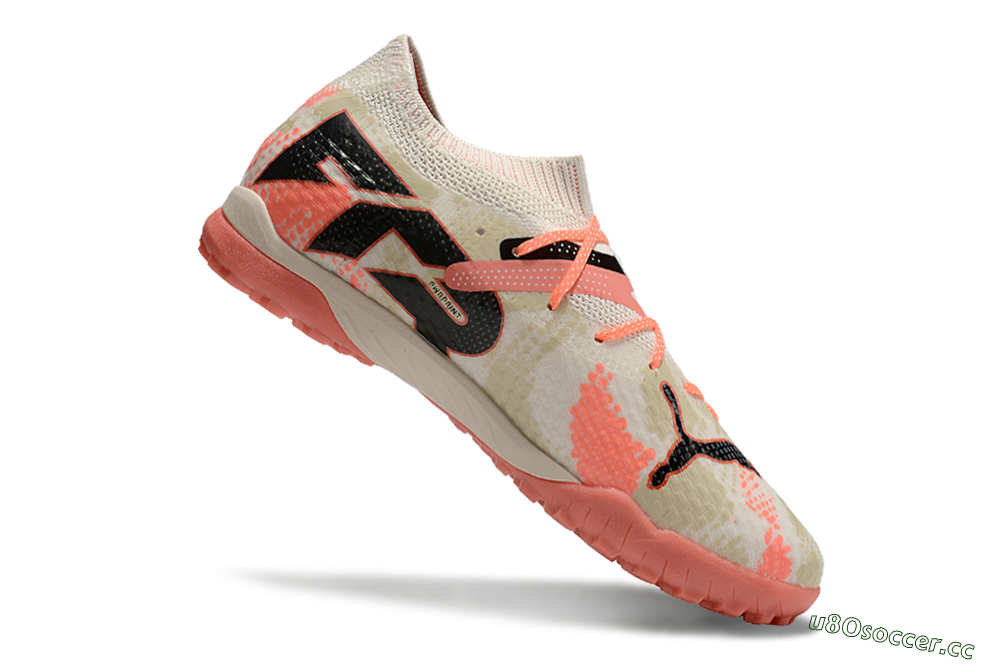 Men's Puma Future Ultimate TF Artificial Turf Low-Tops Football Shoes - Beige/Red/Black 4