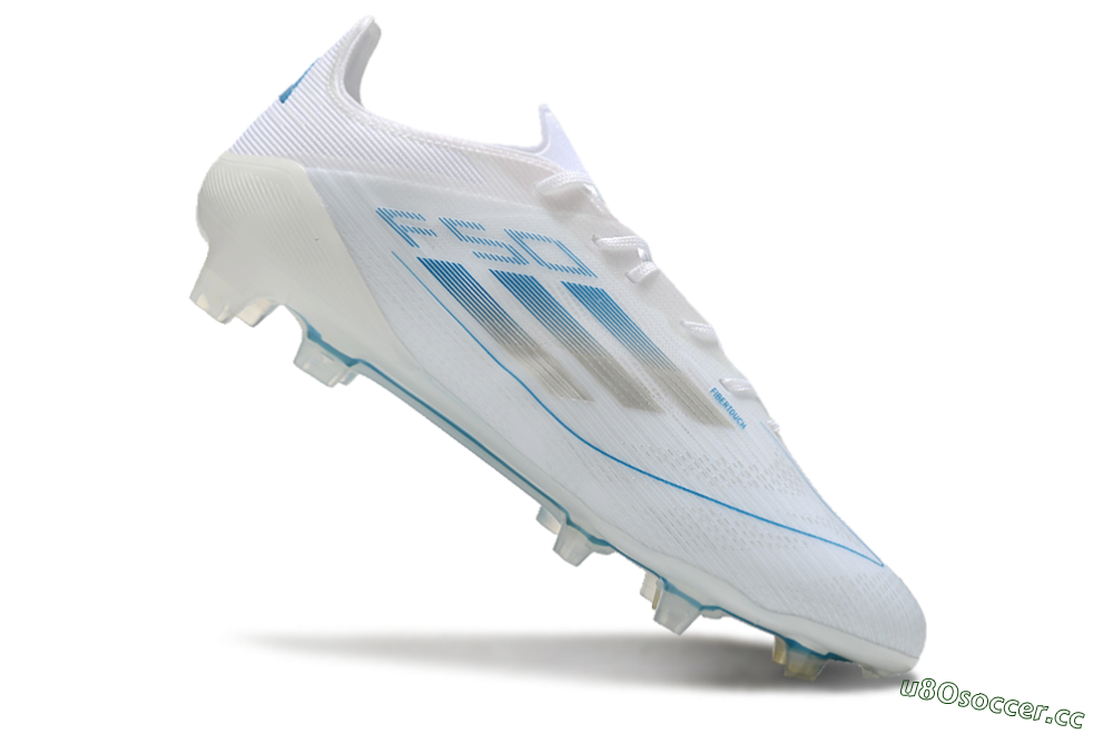 Men's Adidas F50 Elite FG Firm Ground Low-Tops Football Boots - White/Silver/Blue 4