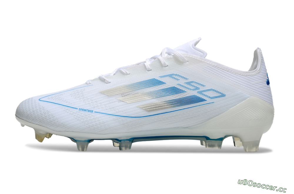 Men's Adidas F50 Elite FG Firm Ground Low-Tops Football Boots - White/Silver/Blue 0
