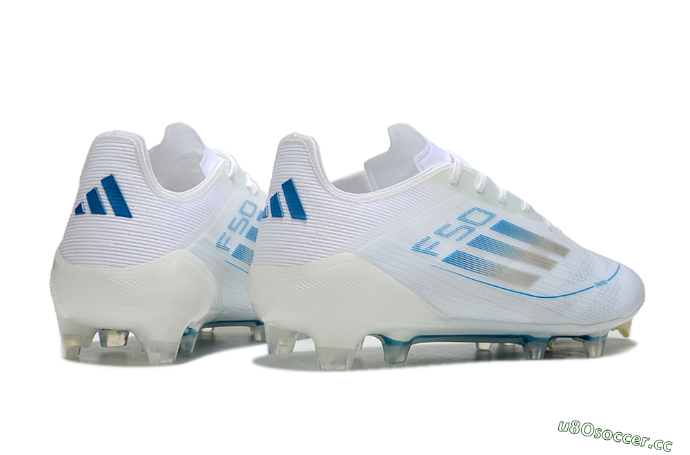 Men's Adidas F50 Elite FG Firm Ground Low-Tops Football Boots - White/Silver/Blue 6