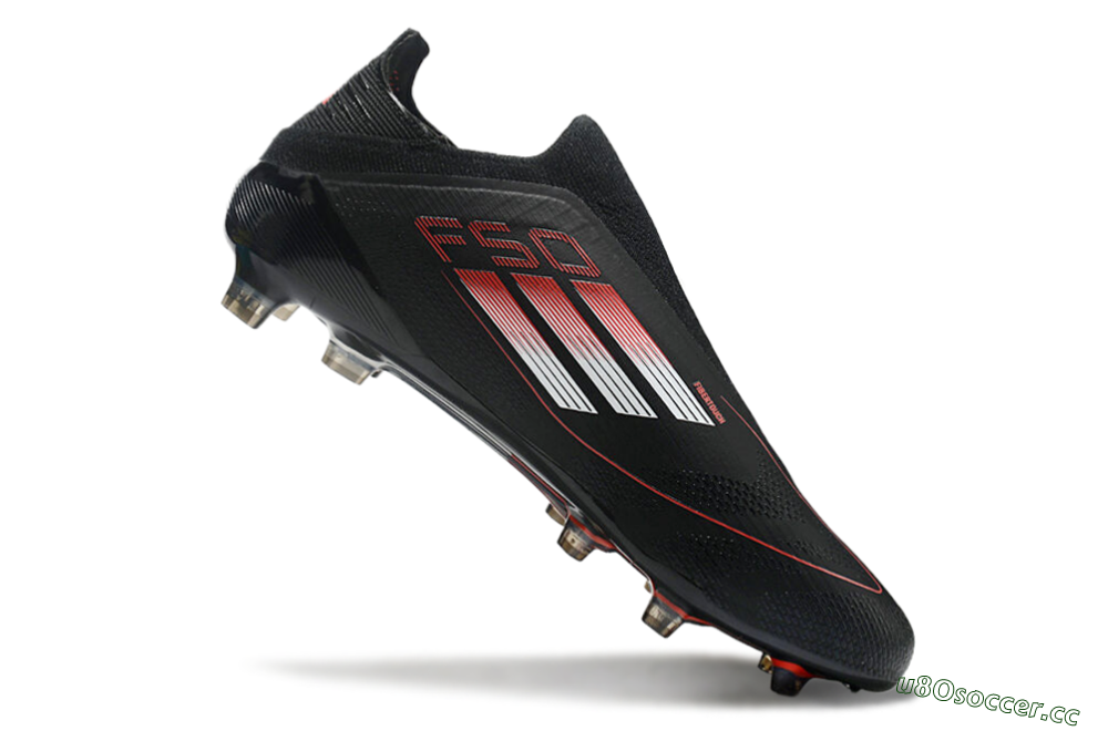 Men's Adidas F50 Elite Laceless FG Firm Ground Low-Tops Football Boots - Black/White/Red 4