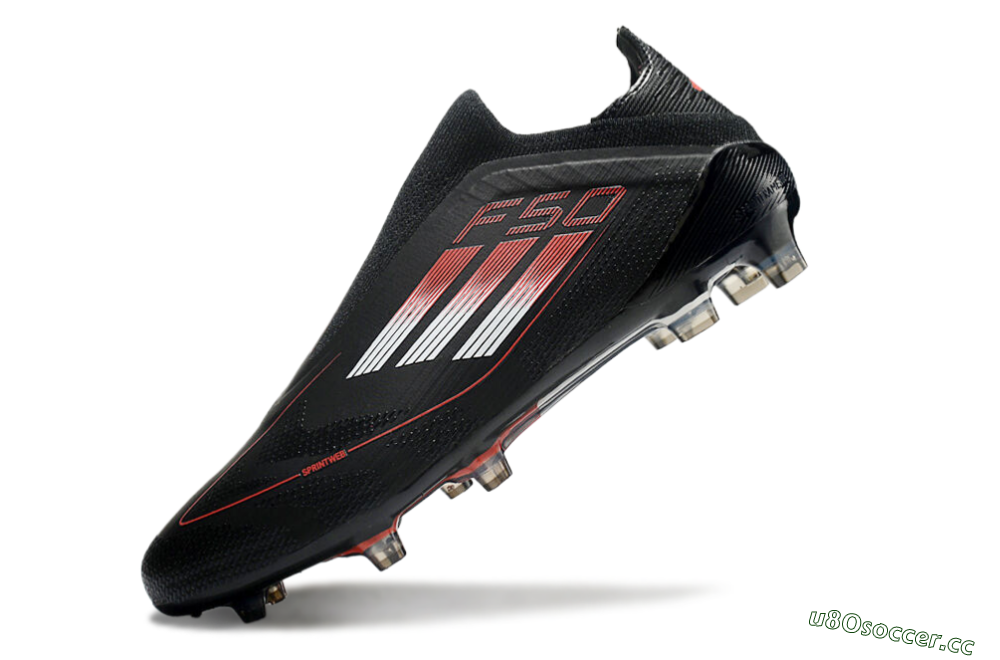 Men's Adidas F50 Elite Laceless FG Firm Ground Low-Tops Football Boots - Black/White/Red 5