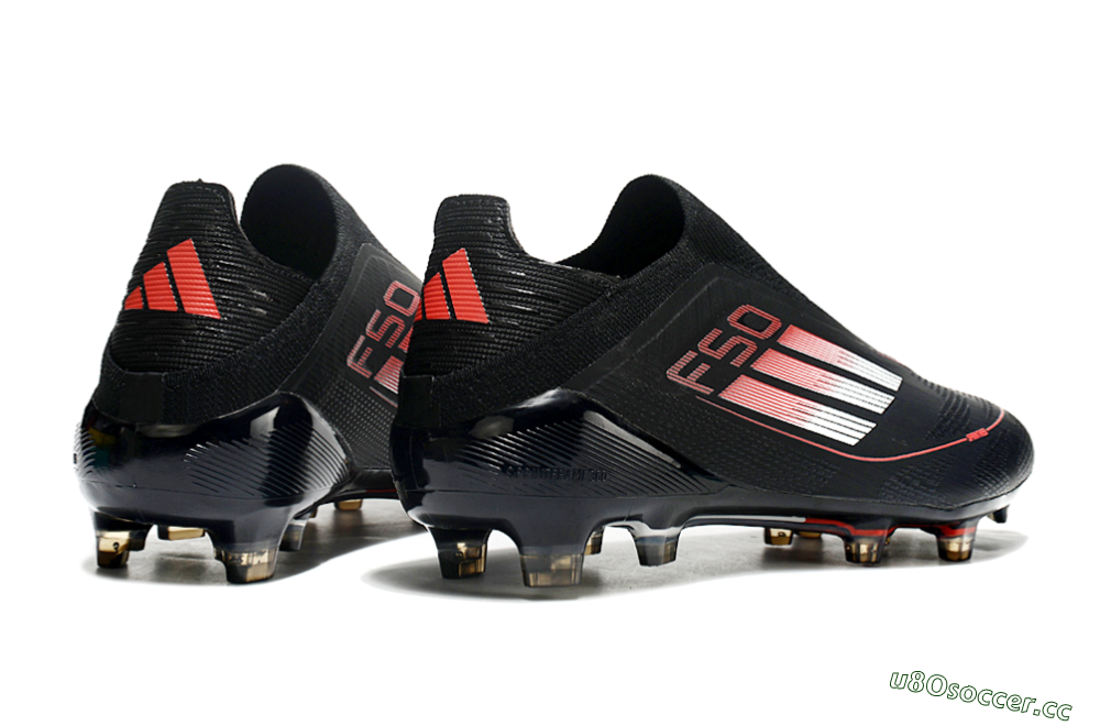 Men's Adidas F50 Elite Laceless FG Firm Ground Low-Tops Football Boots - Black/White/Red 6