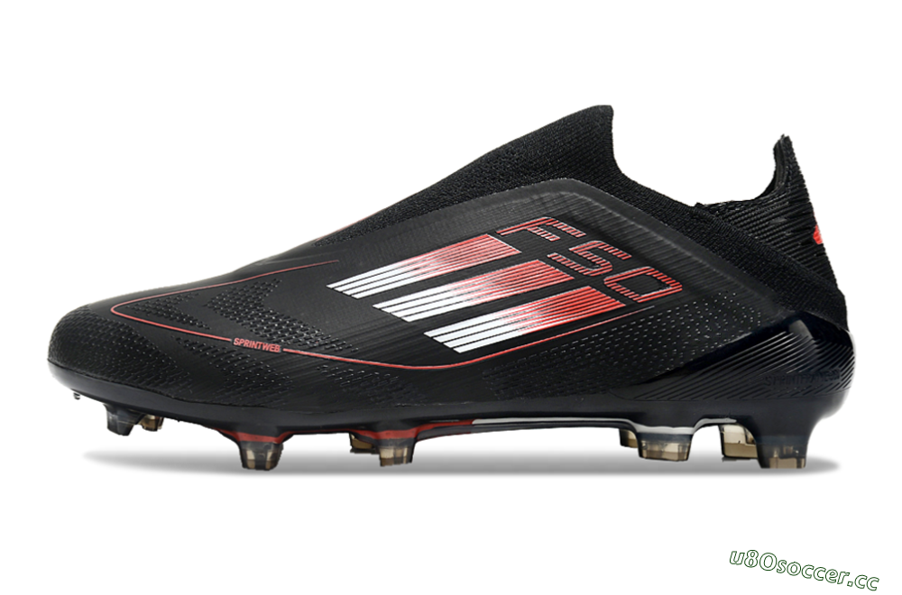 Men's Adidas F50 Elite Laceless FG Firm Ground Low-Tops Football Boots - Black/White/Red 0