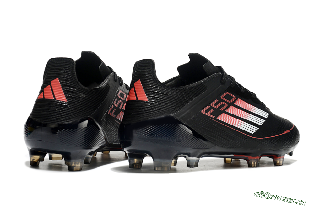 Men's Adidas F50 Eltie FG Firm Ground Low-Tops Football Boots - Black/White/Red 6