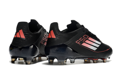 Men's Adidas F50 Eltie FG Firm Ground Low-Tops Football Boots - Black/White/Red