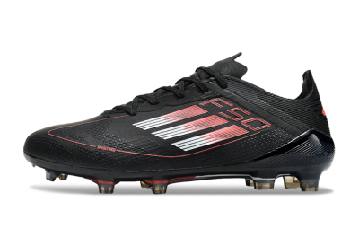 Men's Adidas F50 Eltie FG Firm Ground Low-Tops Football Boots - Black/White/Red