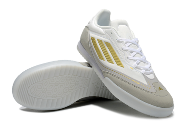 Men's Messi Adizero F50 Freestyle IC Indoor & Futsal Low-Tops Football Shoes - White/Grey/Gold