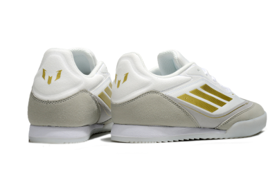 Men's Messi Adizero F50 Freestyle IC Indoor & Futsal Low-Tops Football Shoes - White/Grey/Gold