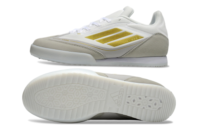 Men's Messi Adizero F50 Freestyle IC Indoor & Futsal Low-Tops Football Shoes - White/Grey/Gold
