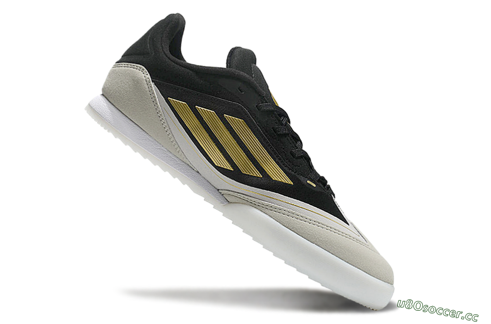 Men's Messi Adizero F50 Freestyle IC Indoor & Futsal Low-Tops Football Shoes - Grey/Black/Gold 4