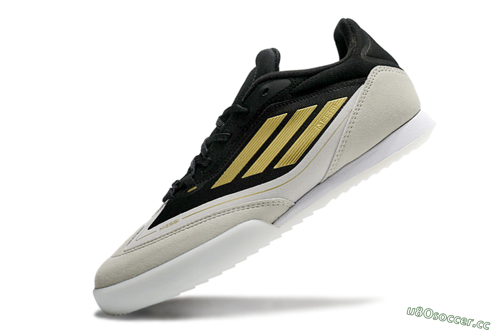 Men's Messi Adizero F50 Freestyle IC Indoor & Futsal Low-Tops Football Shoes - Grey/Black/Gold 5