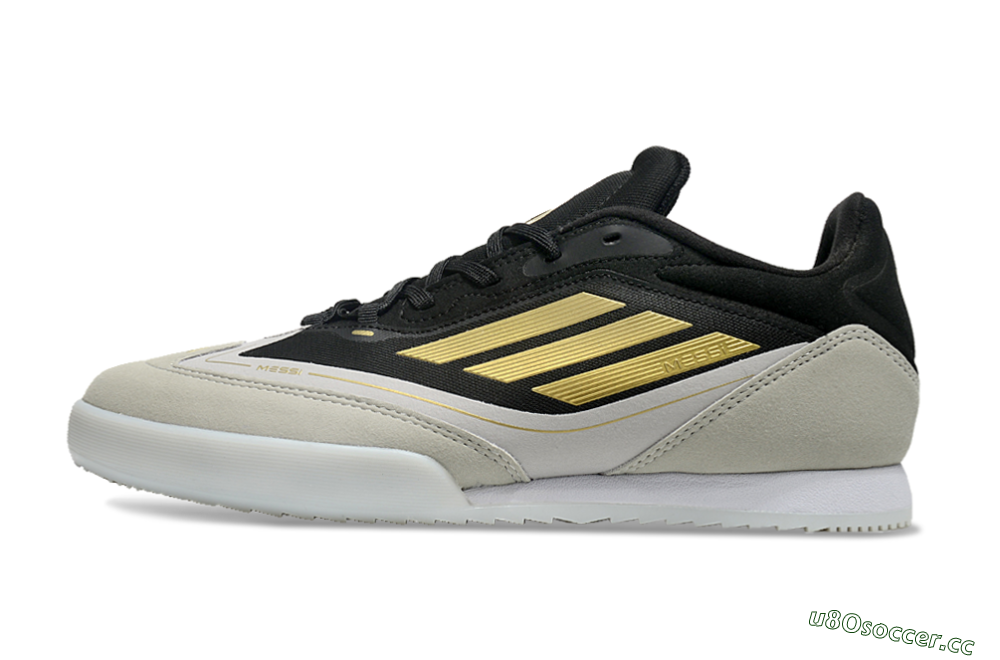 Men's Messi Adizero F50 Freestyle IC Indoor & Futsal Low-Tops Football Shoes - Grey/Black/Gold 0