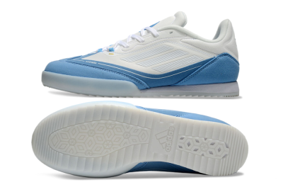 Men's Messi Adizero F50 Freestyle IC Indoor & Futsal Low-Tops Football Shoes - White/Blue/Grey