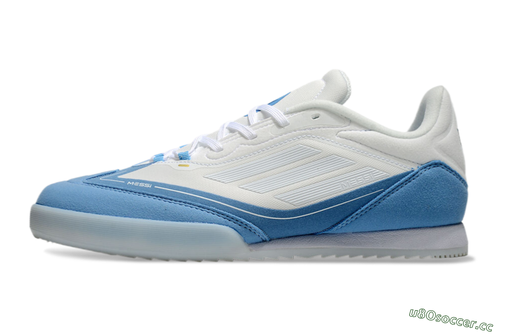 Men's Messi Adizero F50 Freestyle IC Indoor & Futsal Low-Tops Football Shoes - White/Blue/Grey 0
