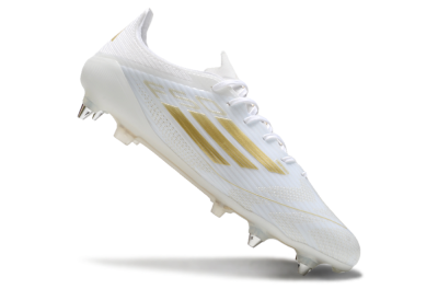 Men's Adidas F50 Elite SG Soft Ground Low-Tops Football Boots - White/Gold/Silver