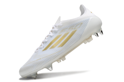 Men's Adidas F50 Elite SG Soft Ground Low-Tops Football Boots - White/Gold/Silver