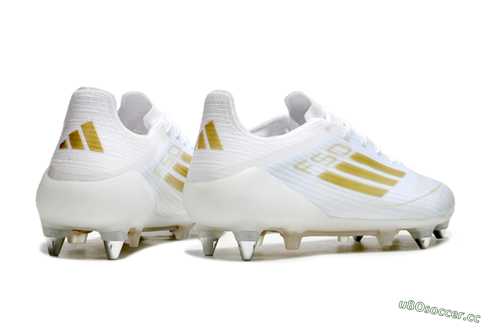 Men's Adidas F50 Elite SG Soft Ground Low-Tops Football Boots - White/Gold/Silver 6