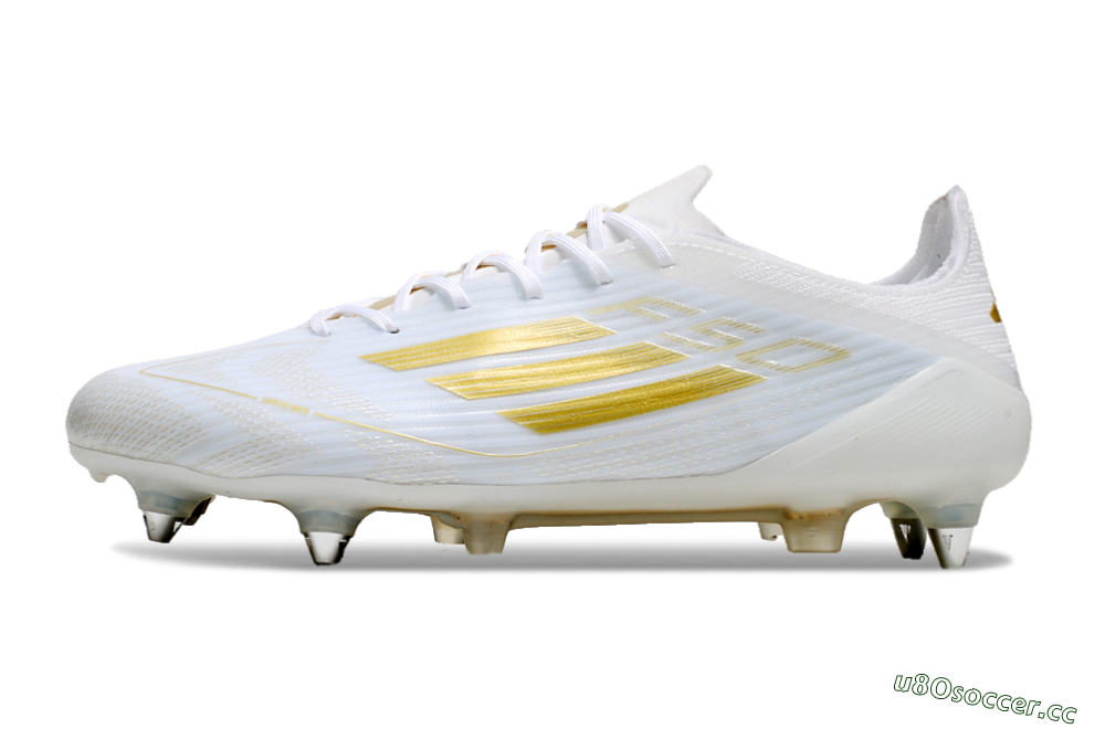 Men's Adidas F50 Elite SG Soft Ground Low-Tops Football Boots - White/Gold/Silver 0