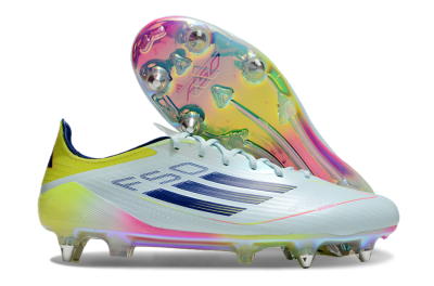 Men's Adidas F50 Elite SG Soft Ground Low-Tops Football Boots - Jade/Yellow/Pink/Gold