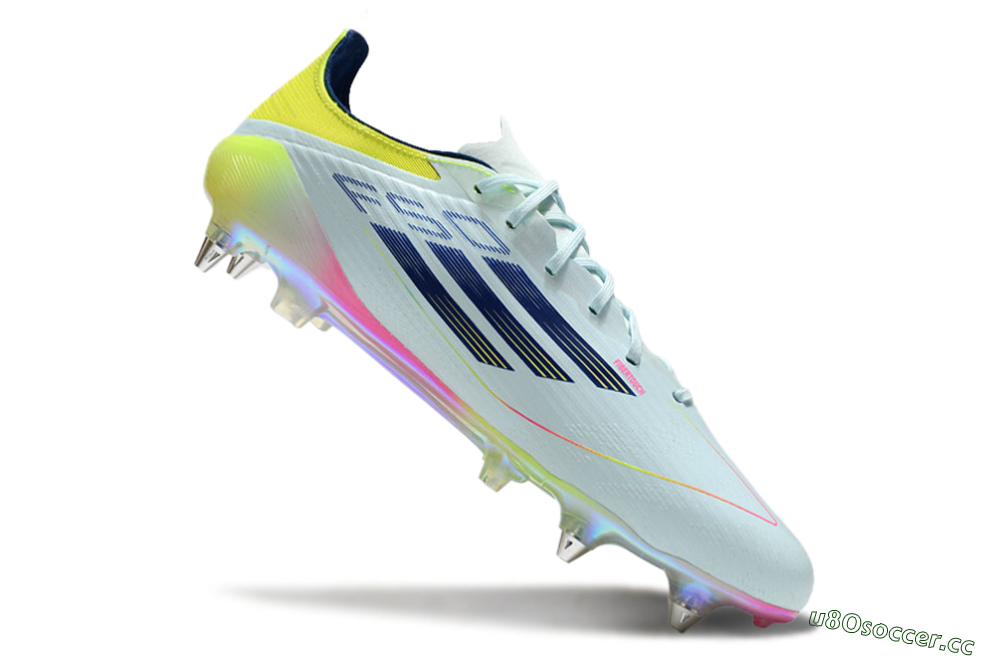 Men's Adidas F50 Elite SG Soft Ground Low-Tops Football Boots - Jade/Yellow/Pink/Gold 4