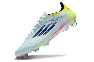 Men's Adidas F50 Elite SG Soft Ground Low-Tops Football Boots - Jade/Yellow/Pink/Gold