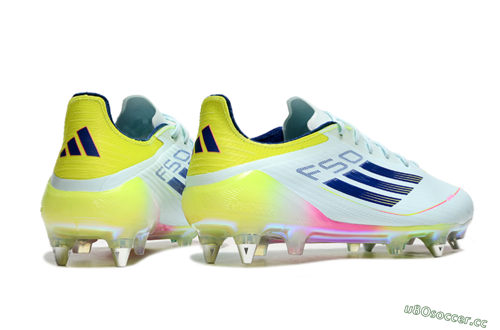 Men's Adidas F50 Elite SG Soft Ground Low-Tops Football Boots - Jade/Yellow/Pink/Gold 6