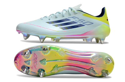 Men's Adidas F50 Elite SG Soft Ground Low-Tops Football Boots - Jade/Yellow/Pink/Gold