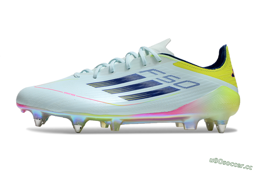Men's Adidas F50 Elite SG Soft Ground Low-Tops Football Boots - Jade/Yellow/Pink/Gold 0