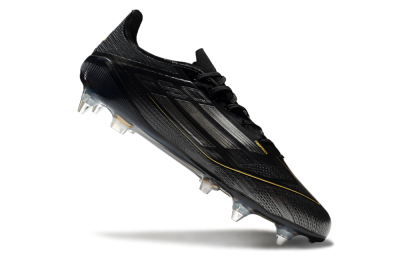 Men's Adidas F50 Elite SG Soft Ground Low-Tops Football Boots - Black/Gold/Silver