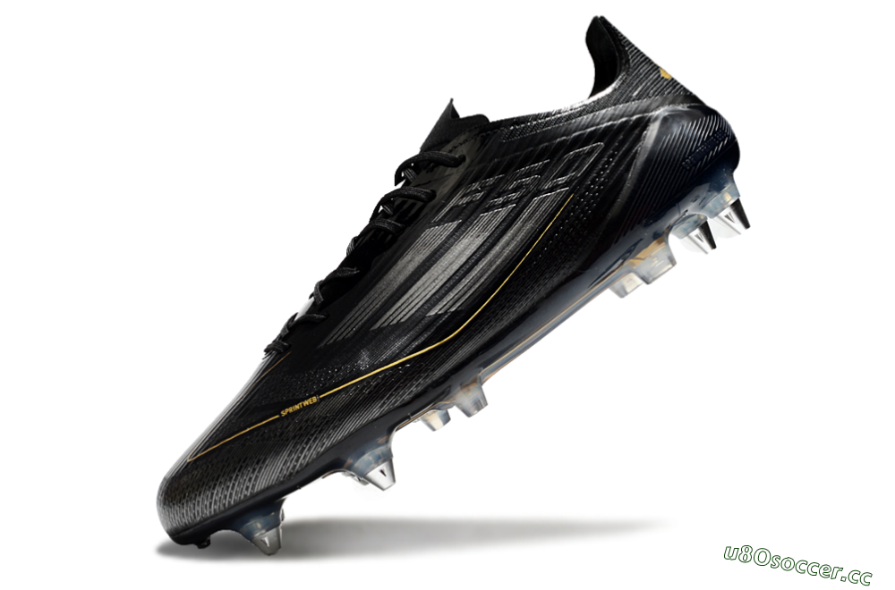 Men's Adidas F50 Elite SG Soft Ground Low-Tops Football Boots - Black/Gold/Silver 5