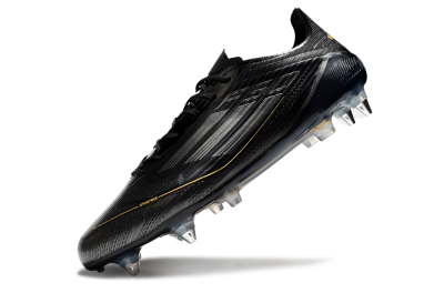 Men's Adidas F50 Elite SG Soft Ground Low-Tops Football Boots - Black/Gold/Silver
