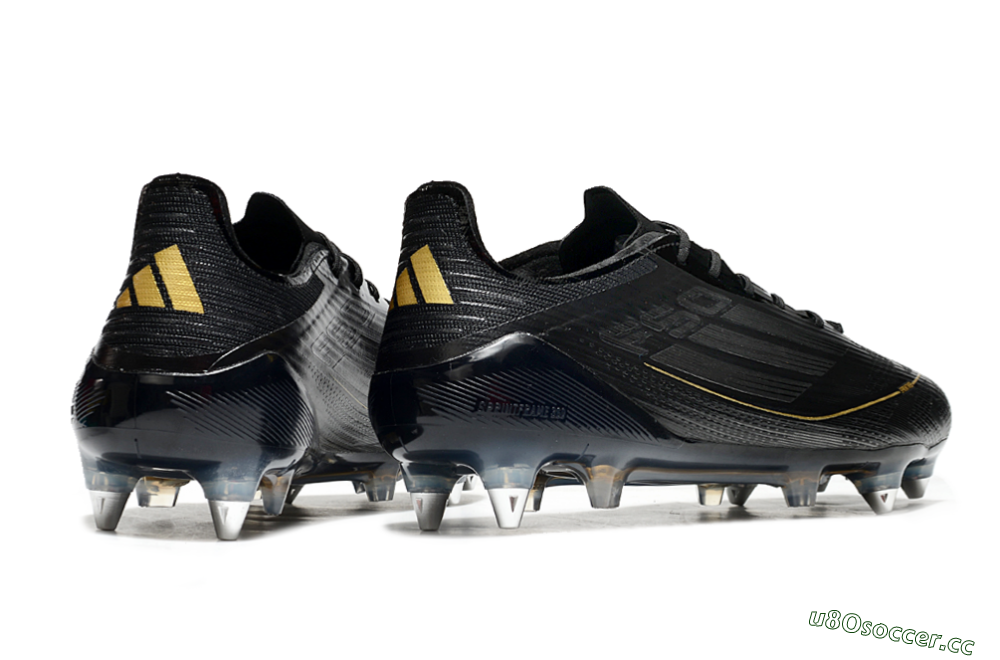 Men's Adidas F50 Elite SG Soft Ground Low-Tops Football Boots - Black/Gold/Silver 6