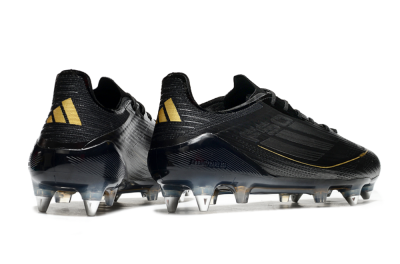 Men's Adidas F50 Elite SG Soft Ground Low-Tops Football Boots - Black/Gold/Silver