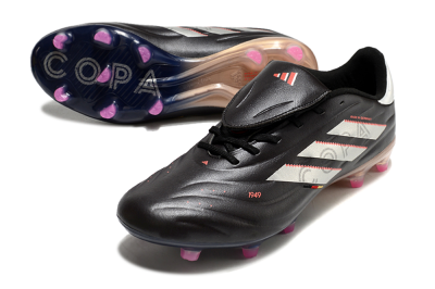 Men's Adidas Copa Pure 2 FG Firm Ground Low-Tops Football Boots - Black/White/Blue