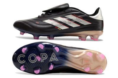 Men's Adidas Copa Pure 2 FG Firm Ground Low-Tops Football Boots - Black/White/Blue