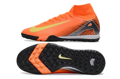 Men's Nike Air Zoom Mercurial Superfly 10 Elite TF Artificial Turf High-Tops Football Shoes - Red/Yellow/Black