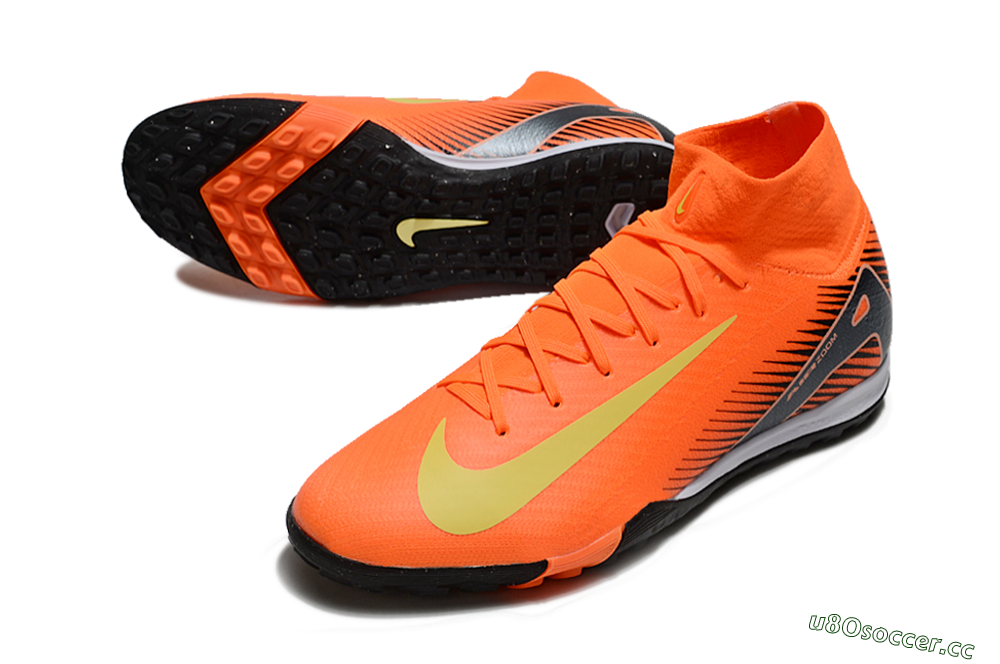 Men's Nike Air Zoom Mercurial Superfly 10 Elite TF Artificial Turf High-Tops Football Shoes - Red/Yellow/Black 3