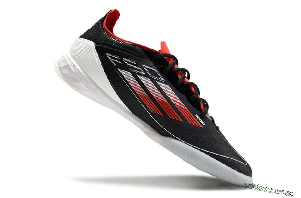Men's Adidas F50 Pro IC Indoor & Futsal Low-Tops Football Shoes - Black/Red/White 4
