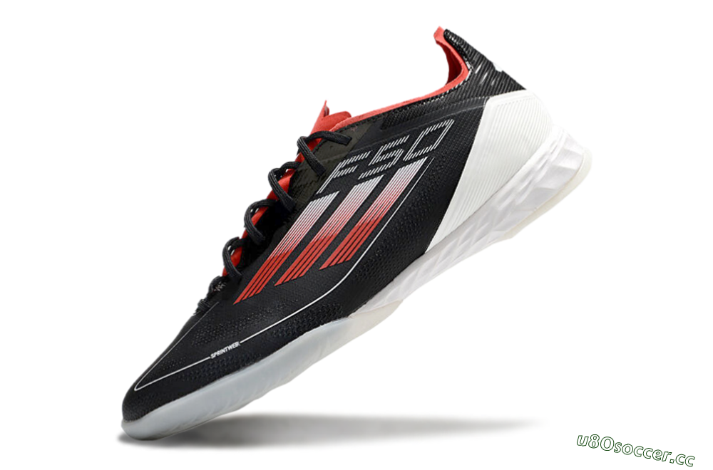 Men's Adidas F50 Pro IC Indoor & Futsal Low-Tops Football Shoes - Black/Red/White 5