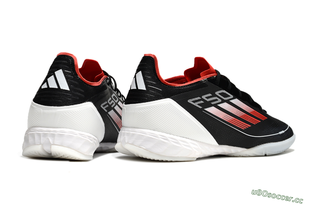 Men's Adidas F50 Pro IC Indoor & Futsal Low-Tops Football Shoes - Black/Red/White 6