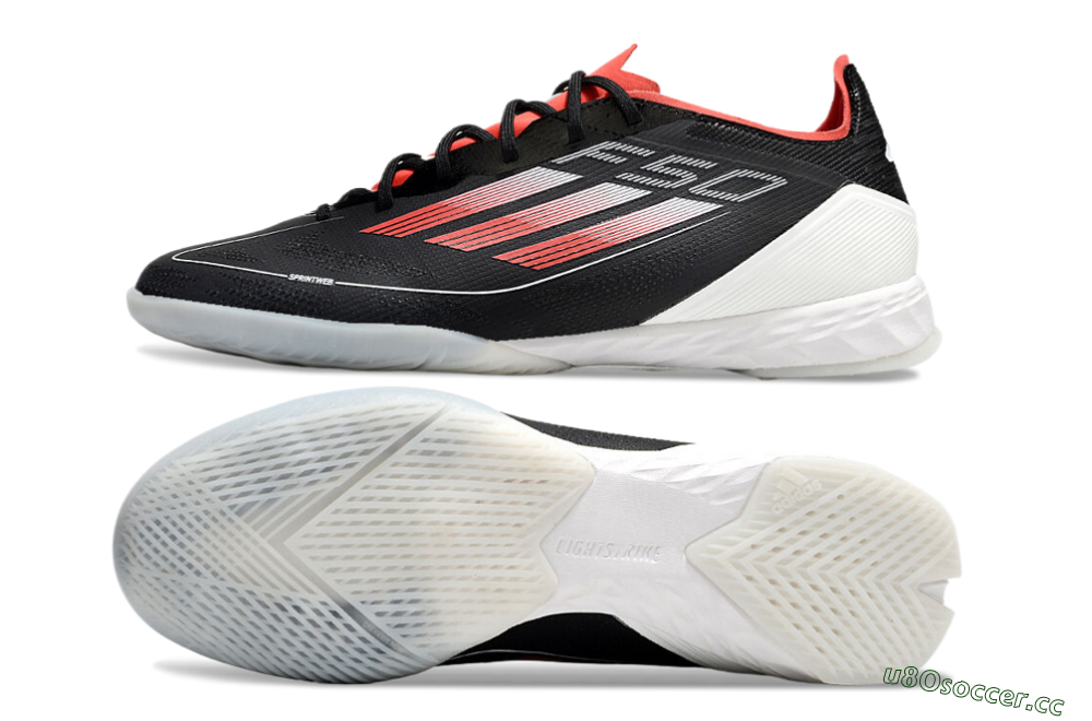 Men's Adidas F50 Pro IC Indoor & Futsal Low-Tops Football Shoes - Black/Red/White 1
